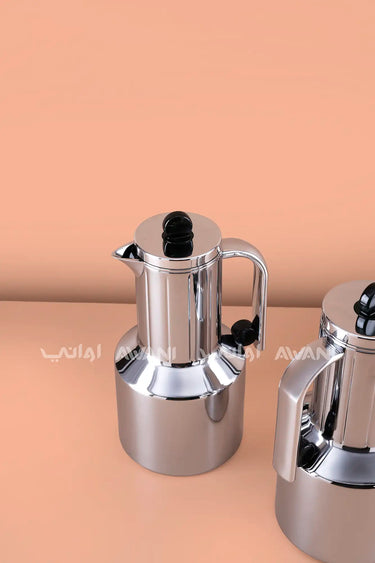 Modern Silver Rippled Vacuum Flask Set - 2 Pieces (1.0L Each)