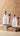 White Hammered Thermal Flask Set with Brown Handle (2 Pieces) – 0.75L & 1.0L