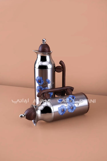 Flask Set 1 L & 0.7 L Nickel + Handle Wood
