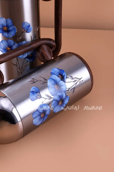Flask Set 1 L & 0.7 L Nickel + Handle Wood