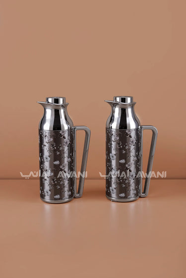 FLORAL DALLAH/FLASK SET FOR TEA& COFFEE 02 - SILVER