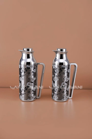 FLORAL DALLAH/FLAST SET FOR TEA & COFFEE 04 - SILVER