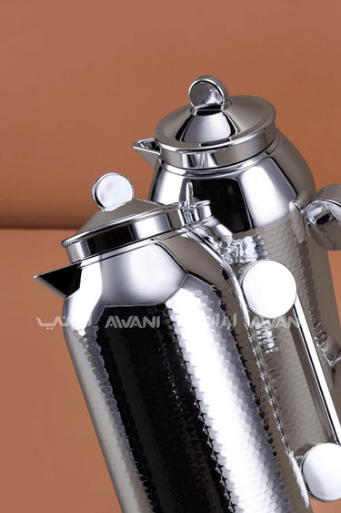 MAHRA 2 PCS FLASK SET  SILVER