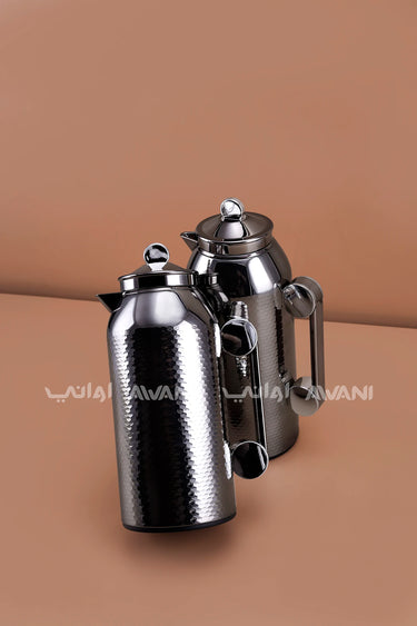 MAHRA 2 PCS FLASK SET BLACK SILVER