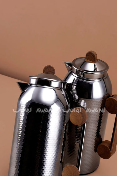 MAHRA 2 PCS FLASK SET BLACK + WOOD