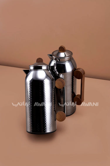 MAHRA 2 PCS FLASK SET BLACK + WOOD