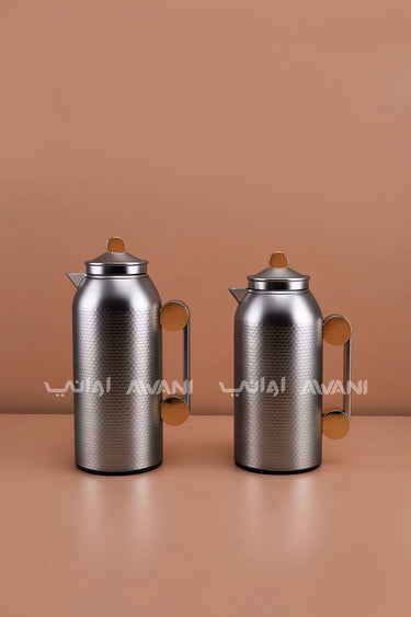 2PCS FLASK SET NICKLE+GOLD