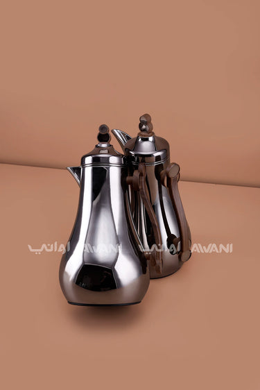 Insulated Arabic Dallah Coffee & Tea Flask Set - Black + Wood