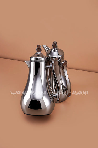 Insulated Arabic Dallah Coffee & Tea Flask Set - Nickel