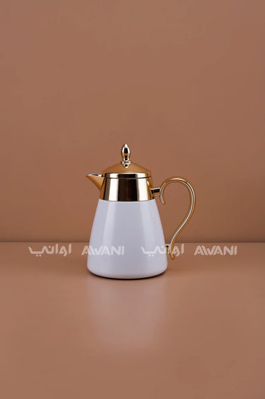White and Gold Thermal Vacuum Flask (0.35L)
