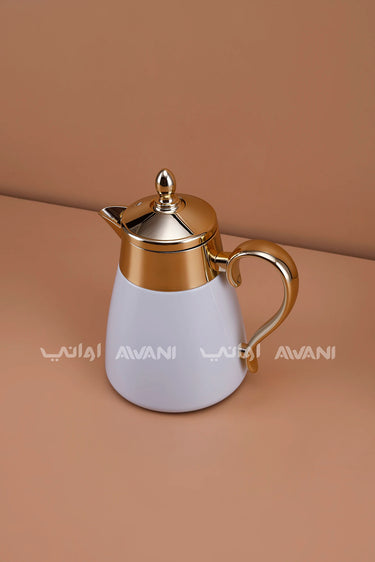 White and Gold Thermal Vacuum Flask (0.35L)