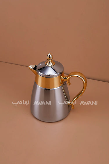 Chrome & Gold Two-Tone Vacuum Flask – 0.35L