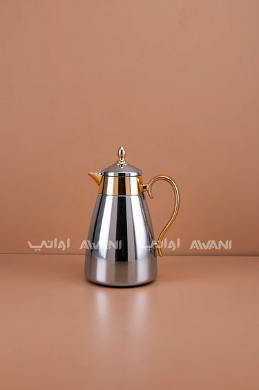Chrome & Gold Two-Tone Vacuum Flask – 1L