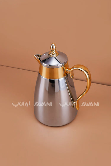 Chrome & Gold Two-Tone Vacuum Flask – 1L