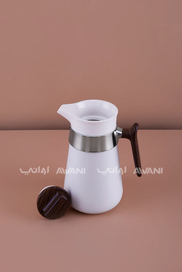 coffee carafe with wooden handle on a brown  1 L Flask