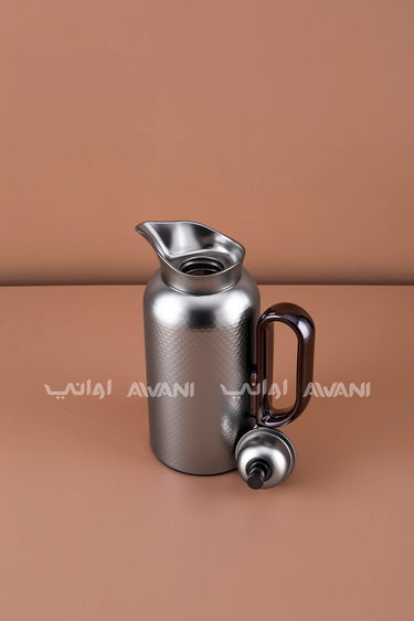FLASK 0.5LTR SILVER/BLACK HANDLE