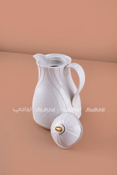 White Thermal Dallah – Insulated 1.0L Coffee and Tea Carafe
