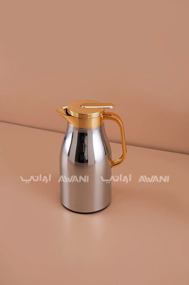 Majlis Elegance Vacuum Flask – 1.0L, Silver & Gold