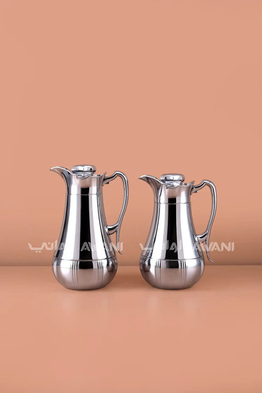 Luxury Silver Insulated Flask Set (1.0L & 0.7L)