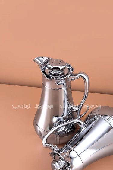 Luxury Silver Insulated Flask Set (1.0L & 0.7L)