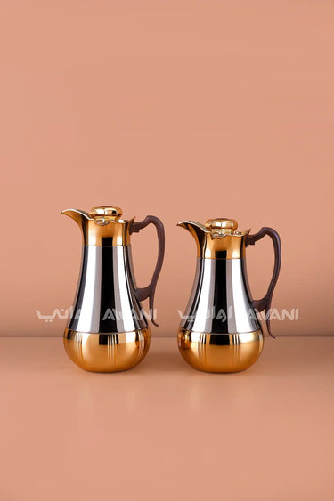 Silver and Gold Insulated Flask Set (1.0L & 0.7L)