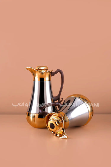 Silver and Gold Insulated Flask Set (1.0L & 0.7L)