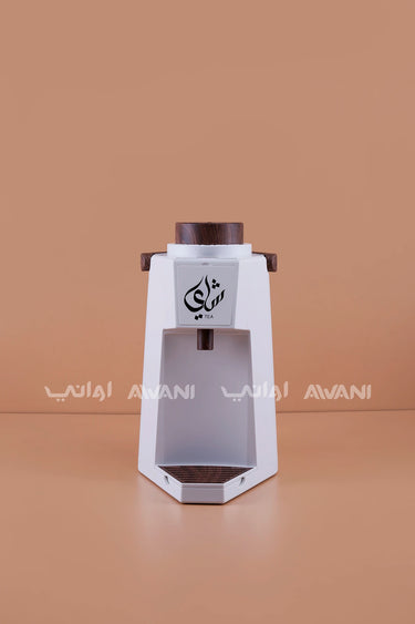 1.9L Thermal Beverage Flask Dispenser - White with Wood accents.