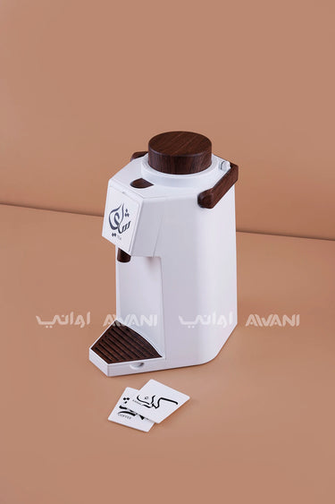1.9L Thermal Beverage Flask Dispenser - White with Wood accents.