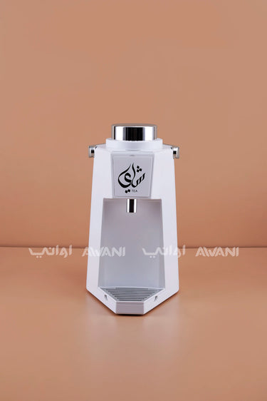 1.9L Thermal Beverage Flask Dispenser – White Body with Shiny Silver Accents
