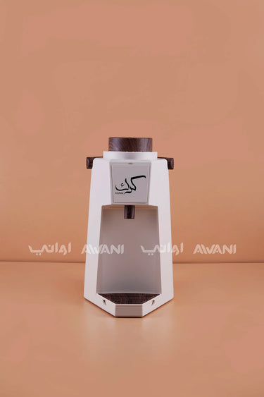 1.9L Thermal Beverage Flask Dispenser - Beige with Wooden Accents.