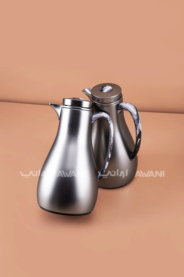 Thermal Vacuum Flask Set - 1.0L / 1.0L (Silver/Marble)