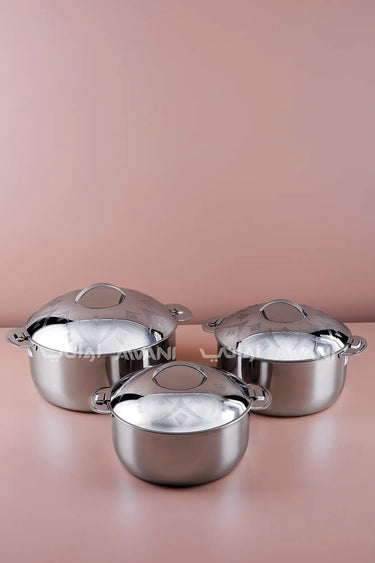 3-Piece Silver  Stainless Steel Hot Pot Set –   3.5/5/7.5