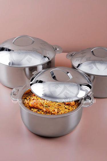 3-Piece Silver  Stainless Steel Hot Pot Set –   3.5/5/7.5