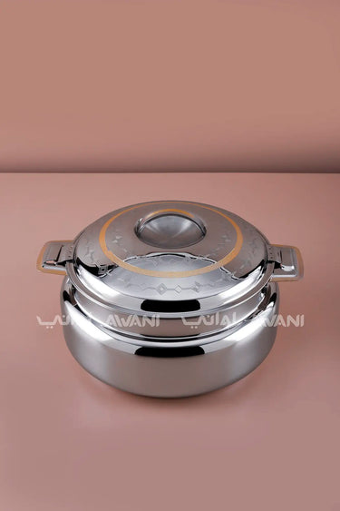 Stainless Steel Serving Pot (Gold & Silver Design) - 200 ML