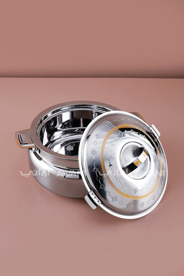 Stainless Steel Serving Pot (Gold & Silver Design) - 200 ML