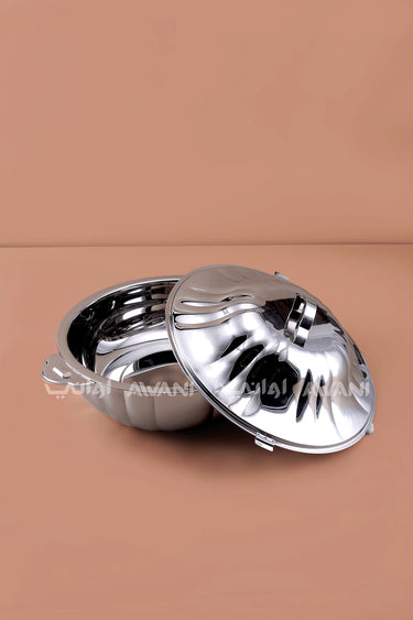 5L Stainless Steel Hotpot | Fluted Insulated Casserole Serving Dish