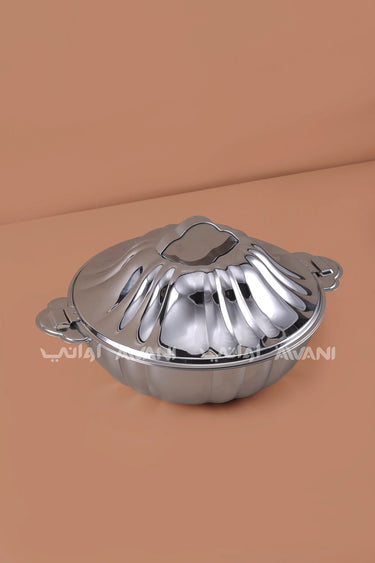 5L Stainless Steel Hotpot | Fluted Insulated Casserole Serving Dish