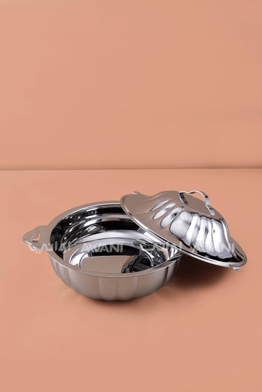 7L Stainless Steel Hotpot | Fluted Insulated Casserole Serving Dish