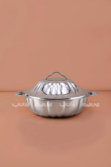 7L Stainless Steel Hotpot | Fluted Insulated Casserole Serving Dish