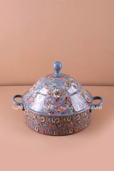 Insulated Hot Pot Stainless Steel (8000 ML) - Blue Floral