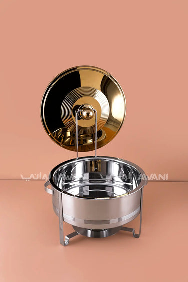Stainless Steel Chafing Dish Set – Gold & Silver Buffet Food Warmer -8000 ML