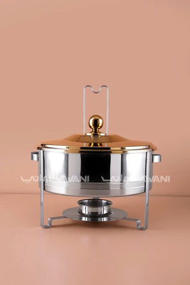 Stainless Steel Chafing Dish Set – Gold & Silver Buffet Food Warmer -8000 ML