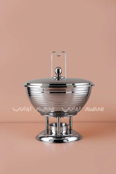8L Round Silver Warmer / Chafing Dish