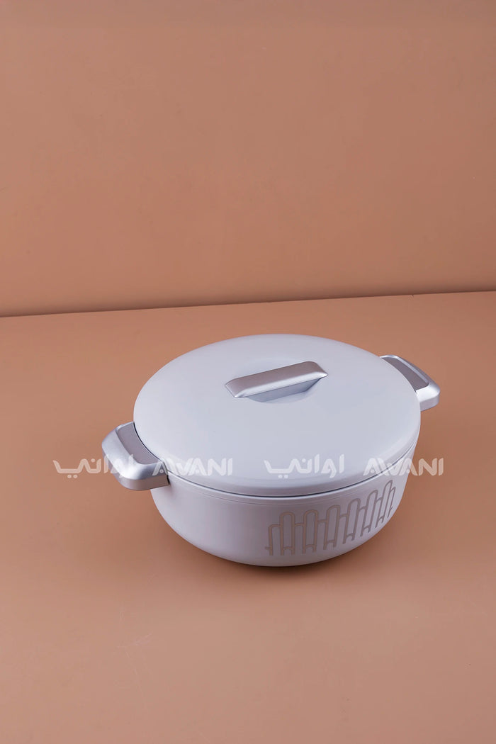 2.3L Round Ceramic Food Warmer with(Grey & White)