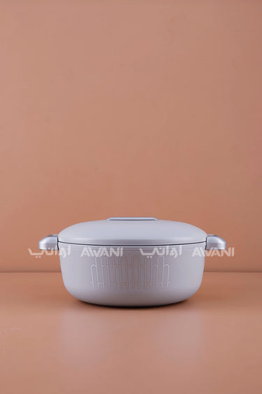 2.3L Round Ceramic Food Warmer with(Grey & White)