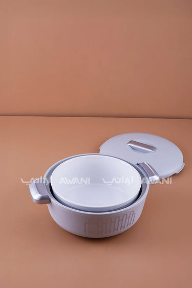 2.3L Round Ceramic Food Warmer with(Grey & White)