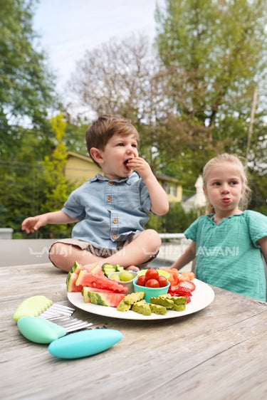 Food Crinkle Cutters Make Healthy Snacks Fun-3 Pcs (green, mint green, and turquoise)