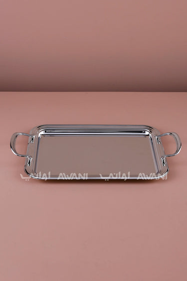 Stainless Steel Rectangular Serving Tray handle