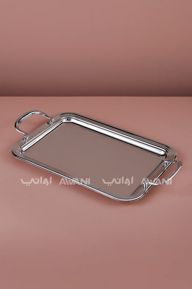 Stainless Steel Rectangular Serving Tray handle