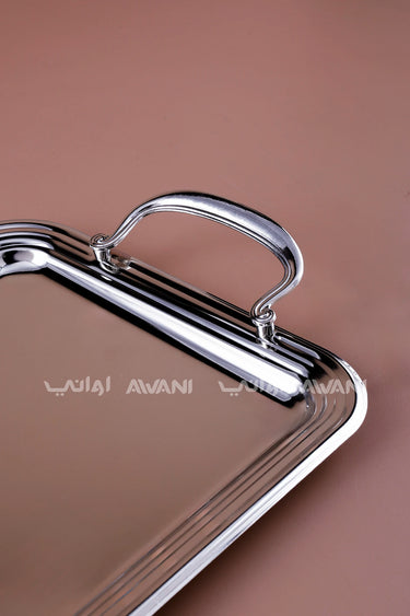 Stainless Steel Rectangular Serving Tray handle